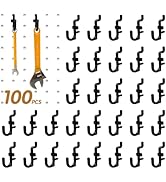 zDwfDc 100PCS Pegboard Hooks Plastic Peg Board J Hooks for Hanging Black Pegboard Hooks J Hook Ac...