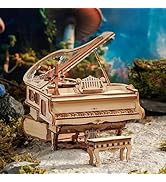 ROBOTIME AMK81 Magic Piano 3D Puzzles for Adults-Mechanical 3D Puzzles Musical Instrument-Wooden ...