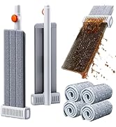 POPMOP Self Wringing Microfiber Mop - Flat Mops for Floor Cleaning with Squeegee | Hand-Free | Up...