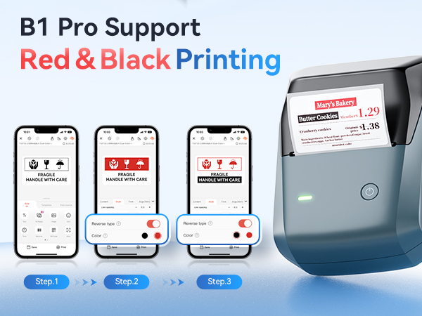 B1 PRO Printer support red&amp;amp;black printing
