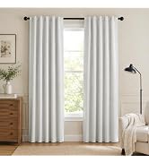 Deconovo Faux Linen 100% Blackout Curtains for Bedroom 84 Inches Long | 2 Panels Set, Thermal Ins...