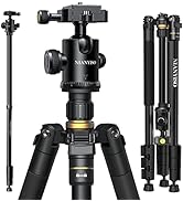 77” DSLR Camera Tripod for Travel - NIANYISO Compact Tripod for Camera, Professional Tripods with...