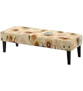 Doojoayie Yellow Bench Cushion Cover Sunflower Dining Chair Covers Anti-Dust Washable Waterproof ...