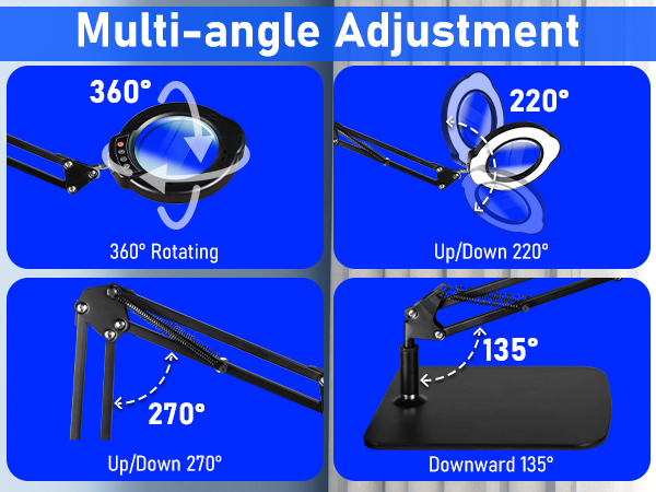 magnifying lamp with light