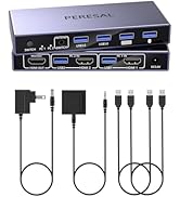 HDMI KVM Switch 1 Monitor 2 Computers, 8K@60Hz USB 3.0 KVM Switcher with 4 USB Ports for 2 Comput...