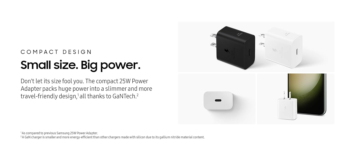 Samsung 25W Power Adapter with USB C Cable Black