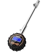 PUIBERS Semi Truck Tire Pressure Gauge Digital 200 PSI, Heavy Duty Dual Head Tire Guage and Backl...