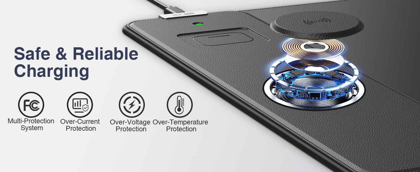 wireless charging desk mat