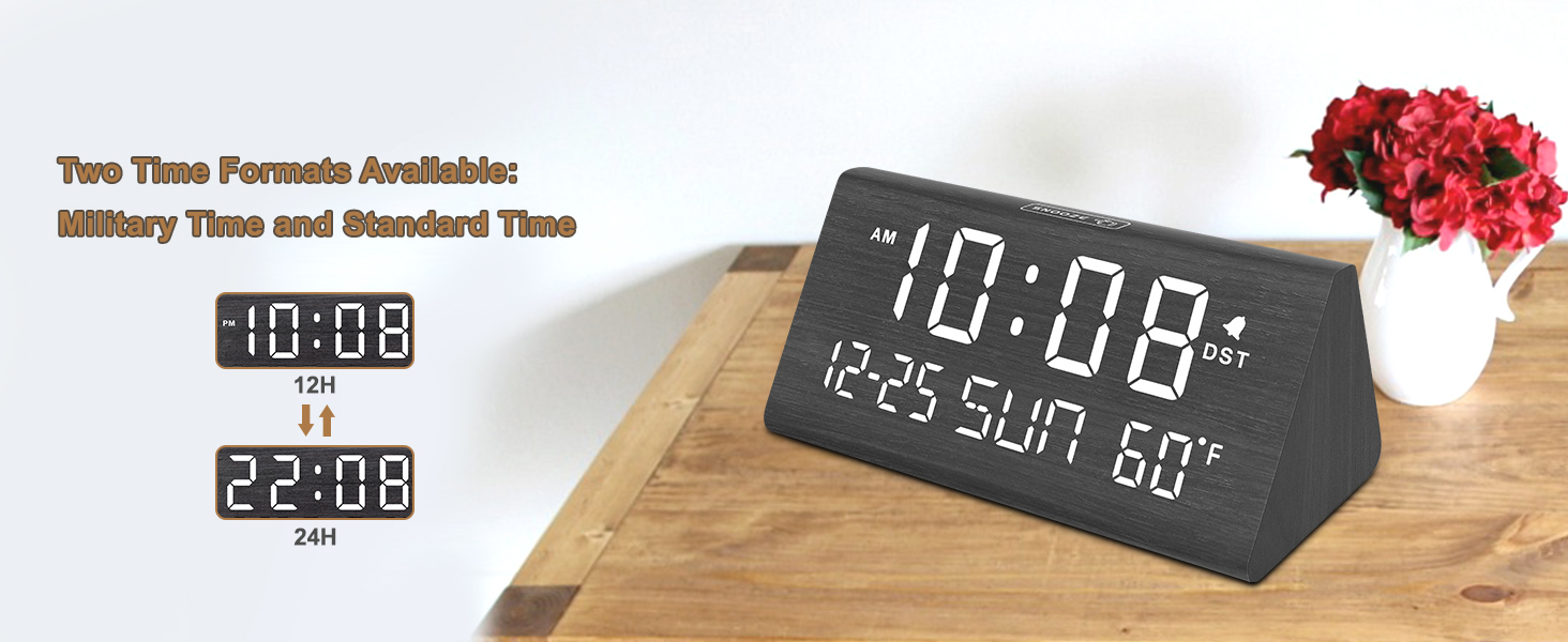 wooden alarm clock