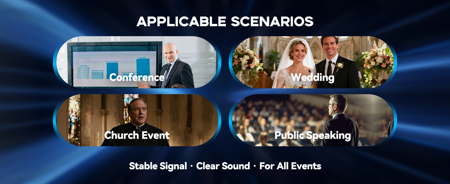 Wireless Microphone for Church Events, Wedding Ceremonies, Business Conferences and Public Speaking