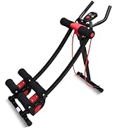 ALSO GO Dual Track Fitness Ab Machine Workout Ab Cruncher, Adjustable Height Waist Trainer, Folda...