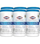 Clorox Healthcare Bleach Germicidal Wipes, 6" x 5", 150 Count Canister, Pack of 6 (Package May Vary)
