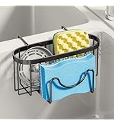 SWTYMIKI Sponge Holder for Kitchen Sink - Movable Kitchen Sink Caddy with M Shape Hook, Stainless...