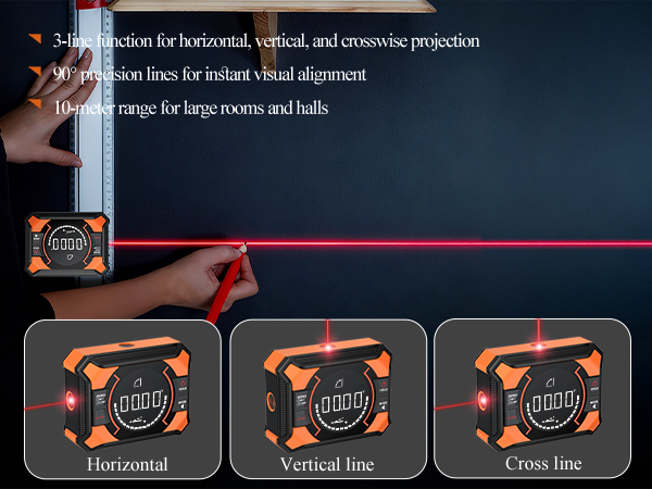 4 side magnetic digital angle gauge with laser
