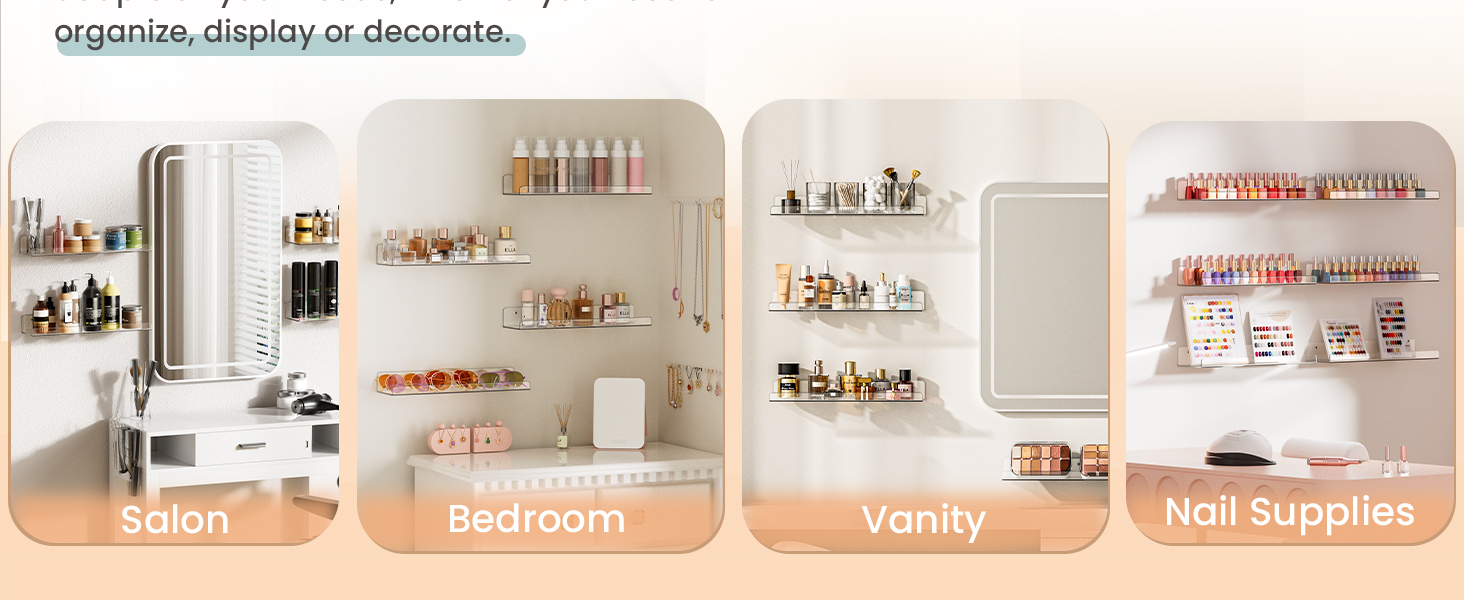 acrylic shelves