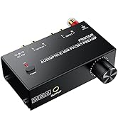 PROZOR Pre-Amplifier for Turntable Audiophile M/M Phono preamp with Level Volume Controls 2 RCA a...