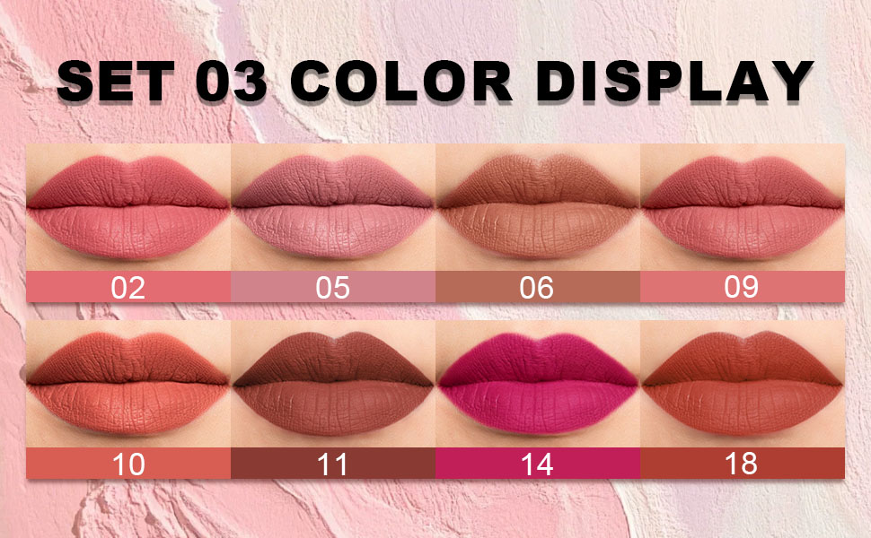 evpct 8Pcs Matte Lipstick and Lip Crayon Lip Liner Pencil Pen Set