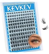 KEVKEV Lash Clusters 144 Pcs Eyelash Clusters Wispy Natural Cluster Eyelash Extension Thin Band &amp;...
