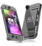 FUNDIARY Clear Case for Switch 2 2025 with Hollowed-Out Design, [Shockproof] Slim Hard PC Dockabl...