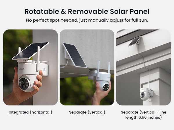 2K 3MP Wireless WiFi Cam with Removable Solar Panel