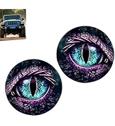 Diamall 2 PCS Beast Eyes Headlight Decals, 3D Stereo Beast Eyes Stickers, Cool Round Light Decals...