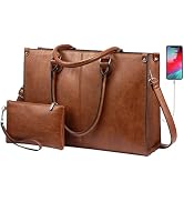 LOVEVOOK Laptop Bag for Women, 15.6 inch Laptop Tote Work Bags with USB Charging Port, Vintage Le...