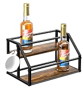 Coffee Syrup Rack Organizer, Syrup Bottle Holder Stand for Coffee Bar, 2-Tier 8 Bottles Storage S...