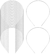 Lawie 30 Pack Bulk 1.2MM Silver Thin Plain Blank Hard Wire Round Base Metal Headbands Skinny Men ...