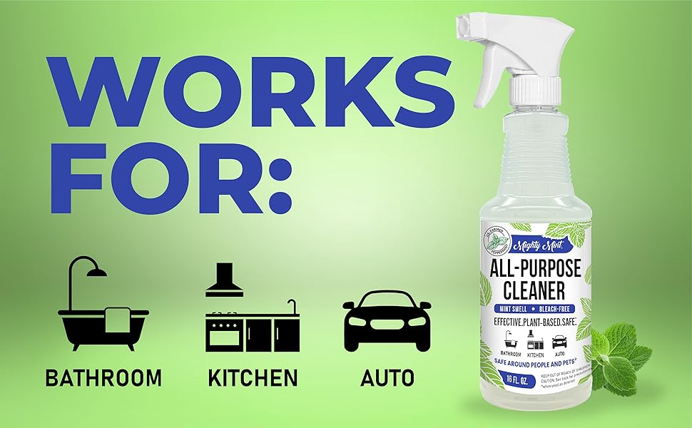 All-Purpose, Mint, Peppermint, Bathroom, Kithen, Auto, Cleaner, cleaning Spray, multipurpose