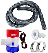 Sanuke 1-1/8 Inch Boat Bilge Pumping Kit, 1100gph Bilge Marine 12V Water Pump with 6 FT Kink-free...