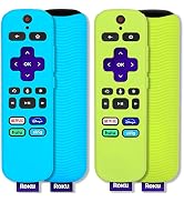 [2 Pack] Pinowu Remote Cover Suitable for Roku Voice Remote Control, Anti Slip Silicone Cover Com...