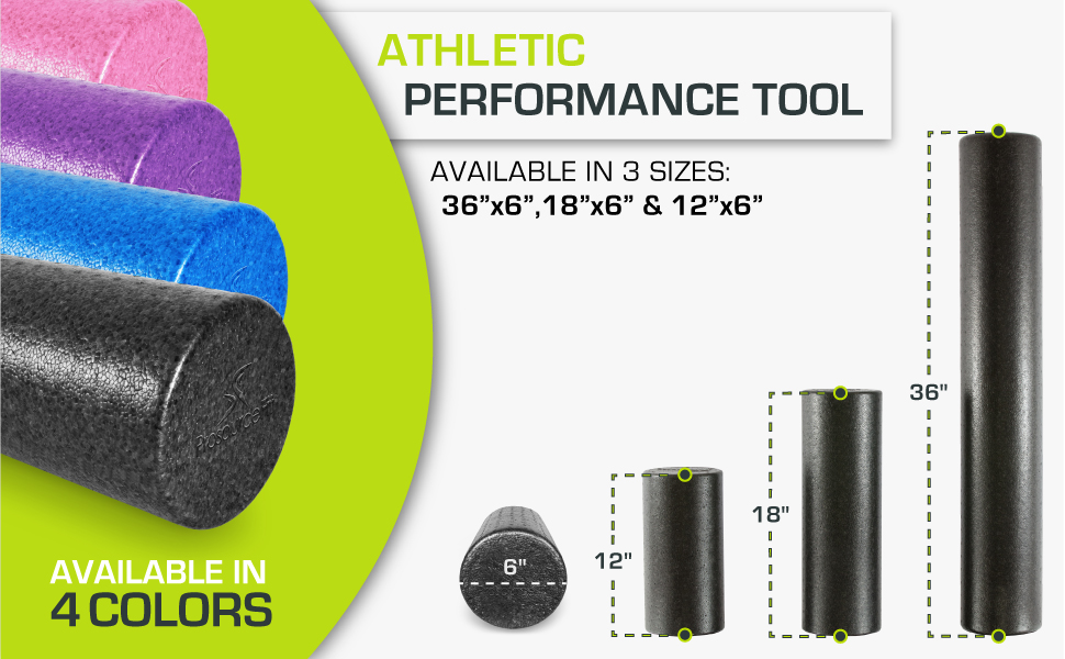 ProsourceFit high Density Foam Rollers 36, 18, 12 - inches long by 6-inches in diameter