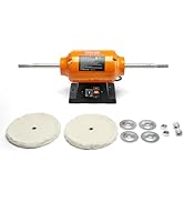 VEVOR 1/2HP Bench Buffer Polisher, 8-inch Bench Polishing Buffing Machine, 1725RPM/3450RPM Dual S...