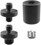 DALQUIS 3/8" Male to 3/8" Male Threaded Tripod Screw Adapter, 2 Pcs Standard Mounting Thread Conv...