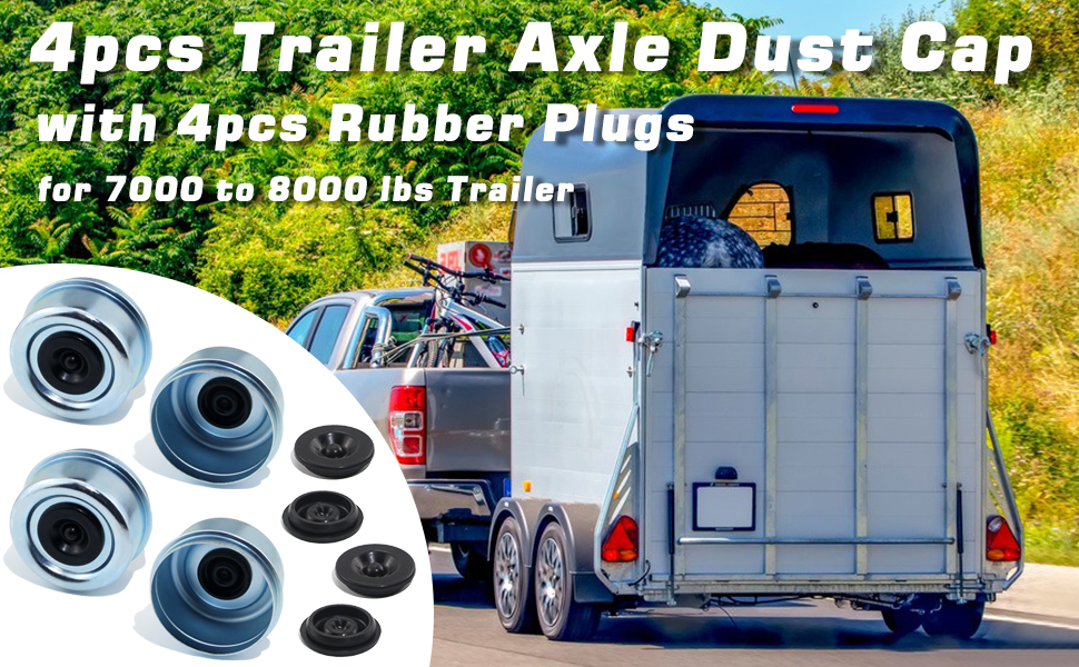 4pcs 2.44&amp;#39;&amp;#39; Trailer Axle Dust Cover with 4pcs seals