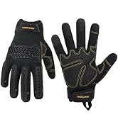 HANDLANDY Mens Work Gloves Touch screen, Utility Mechanic Gloves, Flexible Breathable Fit- Padded...