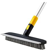 Yocada Floor Scrub Brush 55.9" Telescopic Handle 2 in 1 Scrape Brush Stiff Bristle Shower Scrubbe...