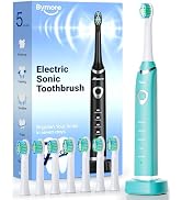 Bymore Electric Toothbrush for Adults,Travel Sonic Toothbrush with 8 Replacement Heads, Ultra Sof...