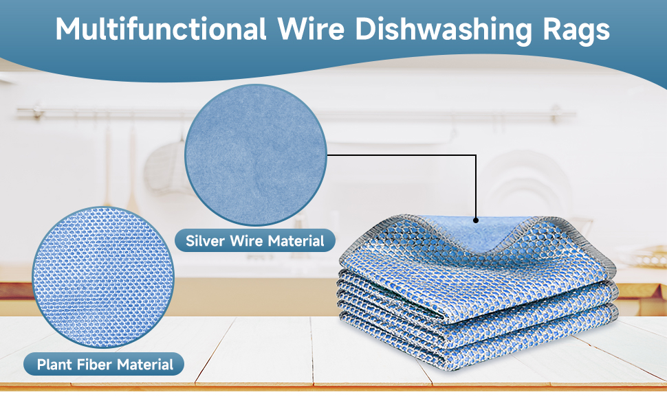 Multifunctional wire dishwashing rags