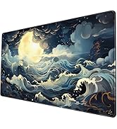 Nasdalgias Stormy Seas Desk Mat XXL Mouse Pad Large Extended Gaming Mouse Pad with Stitched Edges...