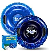 Snow Tube, WOLKEK 40 Inch 2Pack / 47 Inch 1Pack Snow Sled for Kids and Adult, Thickened Heavy Dut...