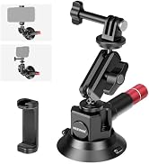 Neewer 3" Suction Cup Camera Mount Bracket with Ball Head Magic Arm, 1/4" ARRI Holes, Quick Relea...