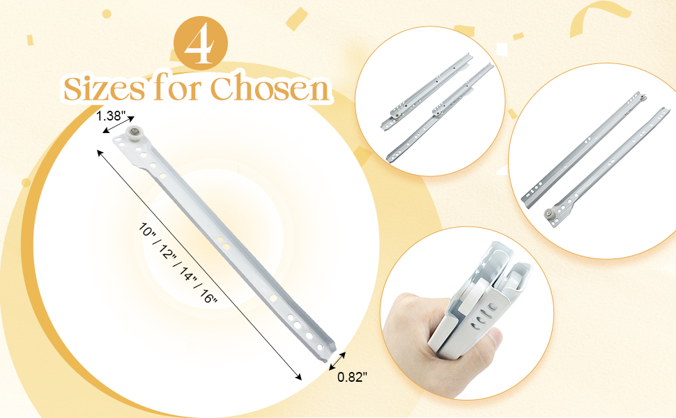 white coated drawer slides