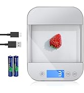 GGQ Rechargeable Food Scale Digital Weight Grams and Oz, [Max 33lb Min 1g], Full Waterproof Temep...