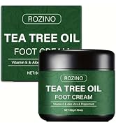 Tea Tree Oil Foot Cream for Cracked Heels &amp; Calluses - Intensive Moisturizing Foot Balm to Repair...