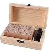UCEC Letter Stamps 36 Pcs Small Wooden Rubber Stamps for Card Making