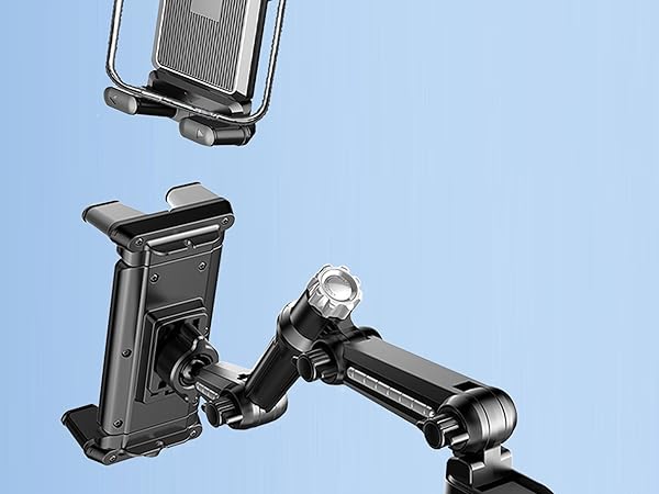 5 in 1 Car Phone Holder, Dashboard Windshield Phone Mount with Strong Suction Cup &amp; Large Clamp