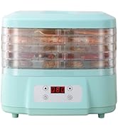 Food Dehydrator Machine 6 Trays Dehydrators for Jerky Meat Fruit Herb Snacks with Digital Adjusta...