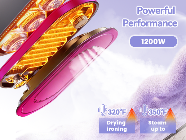 Turbo Strong Penetrating Steam by 1200W Powerful Performance