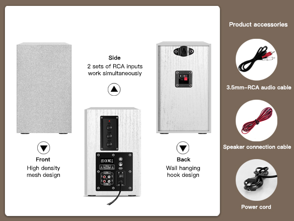 Accessories included with the speakers